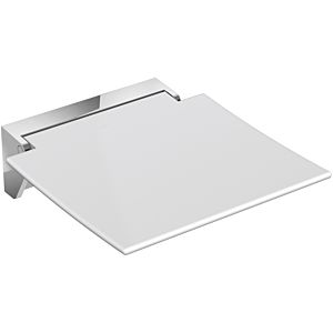 Hewi 350 folding seat 950.51.2059098 wall Stainless Steel chrome-plated, seat signal white, 350x373x107mm