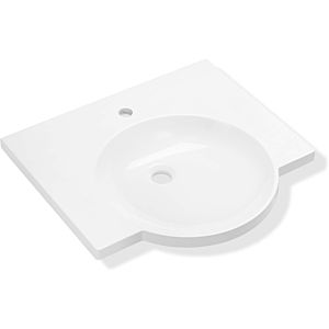 Hewi mineral cast washbasin 950.11.121 60 x 55 cm, with tap hole, without overflow, white
