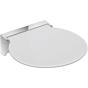 Hewi R380 folding seat 950.51.2259098 380 x 405 x 107 mm, seat surface signal white, chrome-plated