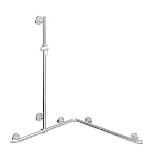 Hewi Warm Touch shower handrail 950.35.32051 signal white, 1250 x 762 x 762 mm, with sliding shower rail