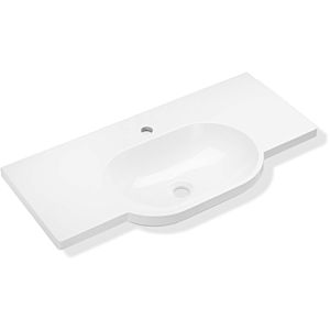 Hewi mineral cast washbasin 950.11.221 85 x 41.5 cm, with tap hole, without overflow, white