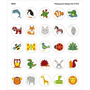 Hewi pictograms 33.1772D series animals, self-adhesive, d = 40mm