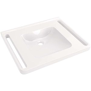vasque en fonte minérale Hewi 950.11.160 65x55cm, blanc , sans trou pour robinet ni trop-plein