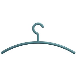 Hewi clothes hanger 570.155 aqua blue, fixed hook