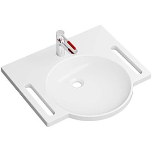 Hewi mineral washbasin set 950.19.00186 with washbasin fitting, sand, with tap hole, without overflow, white