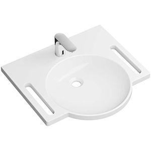 Hewi mineral washbasin set 950.19.006 with electronic washbasin fitting AQ1.12S20040, with tap hole, without overflow, white