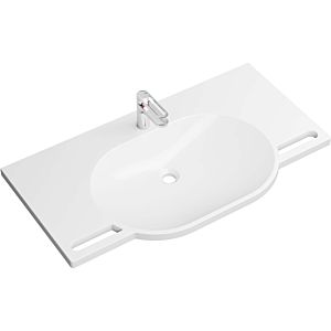 Hewi set de lavabo en fonte minérale 950.19.020 avec mitigeur lavabo AQ1.12M10140, 100x55cm, blanc