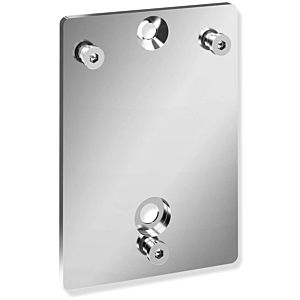 Hewi System 800 mounting plate 950.50.01440 130 x 181 x 8 mm, Stainless Steel chrome-plated
