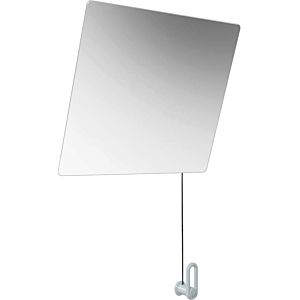 miroir inclinable Hewi 801.01.10097 600x540x6mm, avec Halter / poignée, gris clair