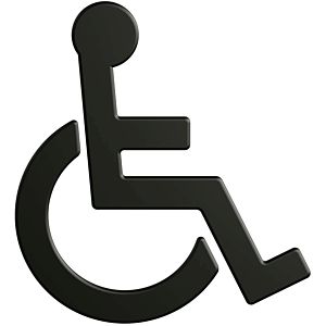 Hewi 801 symbol wheelchair 801.91B03090 135x150x3mm, self-adhesive, matt, deep black