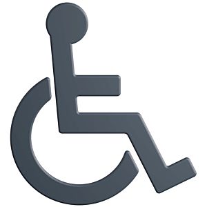 Hewi 801 symbole fauteuil roulant 801.91B03092 135x150x3mm, autocollant, mat, gris anthracite