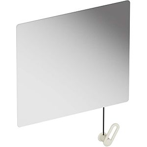Hewi S 801 miroir inclinable 801.01B10099 600x540x6mm, avec renvoi de câble, mat, blanc pur