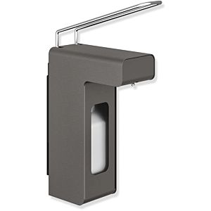 Hewi System 900 disinfection and soap dispenser 900.06.00360SC Stainless Steel powder-coated dark gray pearl mica deep matt, 80.5x342x203mm
