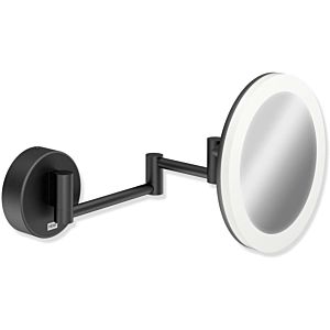 Hewi LED Miroirs cosmétiques 950.01.26001 d= 200mm, 5x, beleuchtet , revêtement noir mat