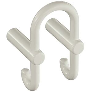 Hewi 801 cloakroom double hook 801.90.03099 pure white, hook to the rear