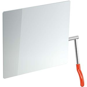 Hewi tilting mirror 802.01.100R36 725x741x73mm, lever on the right, coral