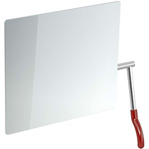 Hewi tilting mirror 802.01.100L33 725x741x73mm, lever left, rubinrot