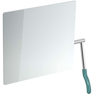 Hewi tilting mirror 802.01.100L55 725x741x73mm, lever left, aqua blue