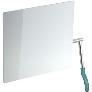 Hewi tilting mirror 802.01.100R55 725x741x73mm, lever on the right, aqua blue