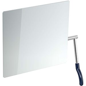 miroir basculant Hewi 802.01.100L50 725x741x73mm, levier à gauche, bleu acier