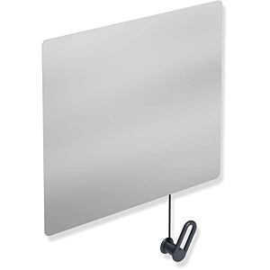 Hewi tilting mirror 801.01.10092 600x540x6mm, with Halter / handle, anthracite gray