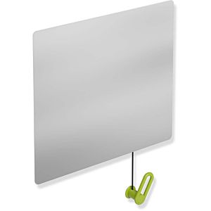 Hewi tilting mirror 801.01.10074 600x540x6mm, with Halter / handle, apple green