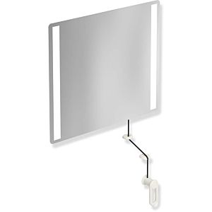 Hewi 801 miroir lumineux inclinable LED 801.01B40099 600x540x6mm, mat, blanc pur