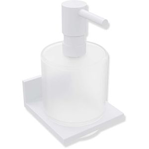Hewi System 900 Q soap dispenser 900Q06.00060DX powder-coated white deep matt, with metal holder