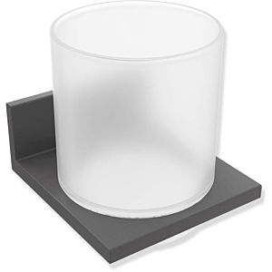 Hewi System 900 Q glass cup 900Q04.00060SC powder-coated dark gray pearl mica deep matt, with metal holder