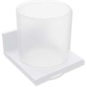 Hewi System 900 Q glass mug 900Q04.00060DX powder-coated white deep matt, with metal holder