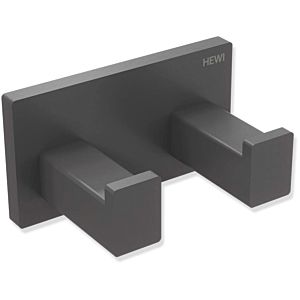 Hewi System 900 Q double hook 900Q90.00260SC powder-coated dark gray pearl mica deep matt, made of stainless steel, 75x40x44mm