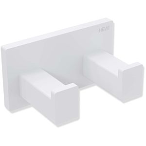 Hewi System 900 Q double hook 900Q90.00260DX powder-coated white deep matt, made of stainless steel, 75x40x44mm