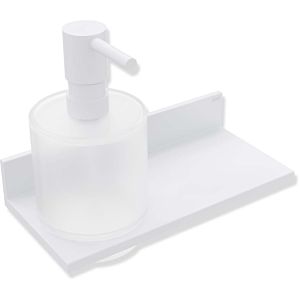Hewi System 900 Q shelf 900Q03.00260DX powder-coated white deep matt, with soap/disinfectant dispenser