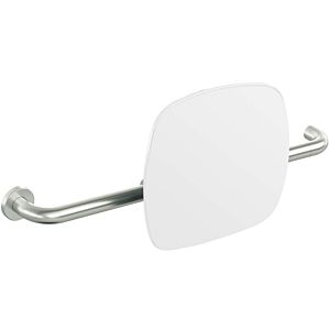 Hewi 805 backrest 805.51.926L98 Stainless Steel , handle on the left, rosette on the right, signal white