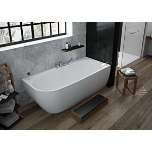Hoesch iSENSI Eck-Badewanne 3888.010 180x80cm, rechte Ausführung, 182 l, Überlaufbefüllung, weiß