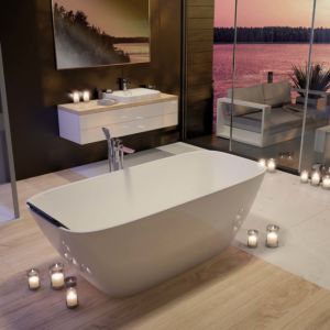 Hoesch Lasenia freestanding bathtub 4501.013 matt white, Solique, 160 x 75 cm