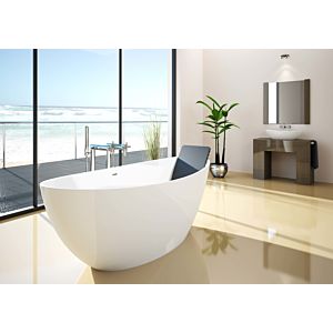 Hoesch Namur free-standing bath 4404.013305 matt white, Solique, 160 x 75 cm, chrome-plated