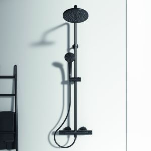 Ideal Standard Ceratherm T25 shower system A7545XG Silk Black,  with shower thermostat