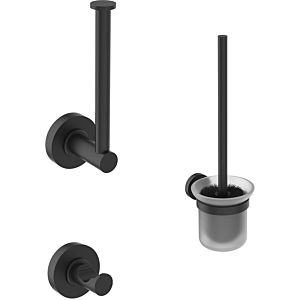 Ideal Standard IOM accessories pack A9246XG Silk Black, toilet roll holder , Haken , WC brush
