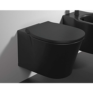 Ideal Standard Connect Air WC mit WC Sitz schwarz matt, WC Komplettsett spülrandlos
