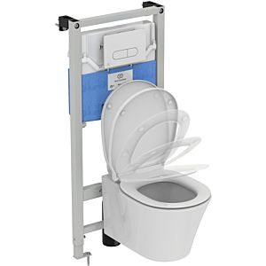 Pack WC Ideal Standard ProSys R040601 WC, élément encastrable Connect Air et plaque Oleas M1 blanc