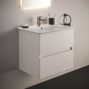 Ideal Standard Eurovit Plus Waschtisch-Set R0572WG mit Unterschrank Weiß hochglanz, 60 cm