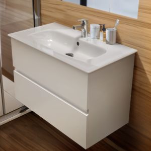 Ideal Standard Eurovit Plus Waschtisch Möbelpaket R0574WG mit Unterschrank, weiß hochglanz, 80cm
