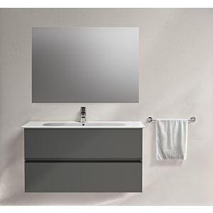 Ideal Standard Eurovit Plus washbasin furniture package R0575TI with base cabinet, high gloss grey, 101cm