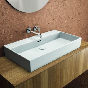 Ideal Standard Extra washbasin T3901MA without tap hole, with overflow, sanded, 800 x 450 x 150 mm, white Ideal Plus