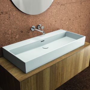 Ideal Standard Extra washbasin T3908MA without tap hole, with overflow, sanded, 1000 x 450 x 150 mm, white Ideal Plus