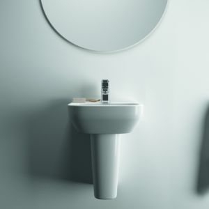 Ideal Standard i.life A lave-mains T451401 40x36x18cm, avec trou pour robinet et trop-plein, blanc