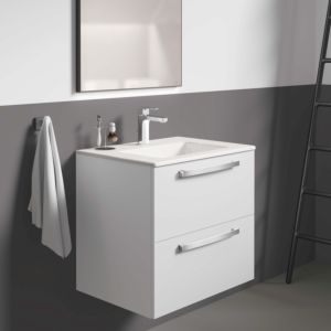 Ideal Standard Eurovit Plus Waschtisch Möbelpaket K2979WG mit Unterschrank  Weiß Hochglanz, 61x56,5x45 cm