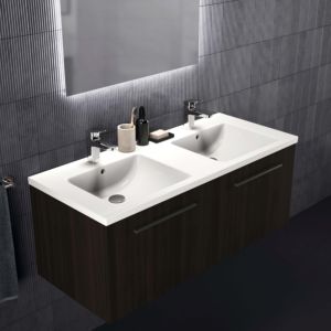 Ideal Standard i.life B furniture double vanity unit T5277NW 120x50.5x44cm, 2 drawers, coffee oak