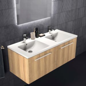 Ideal Standard i.life B furniture double vanity unit T5277NX 120x50.5x44cm, 2 drawers, natural oak